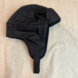 Gap Toddler Black Trapper Hat Fleece Lined Chin Strap Bear Ears S M 2 3 2T 3T